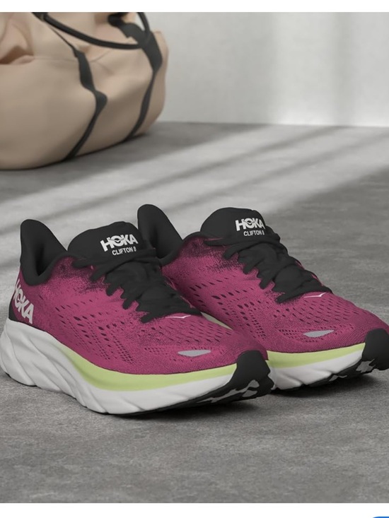 Hoka Shoes - Hoka Clifton 8 Women size 10 Running Shoes in Magenta and Black